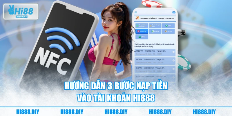 Hướng dẫn 3 bước nạp tiền vào tài khoản HI888 Hướng dẫn 3 bước nạp tiền vào tài khoản HI888
